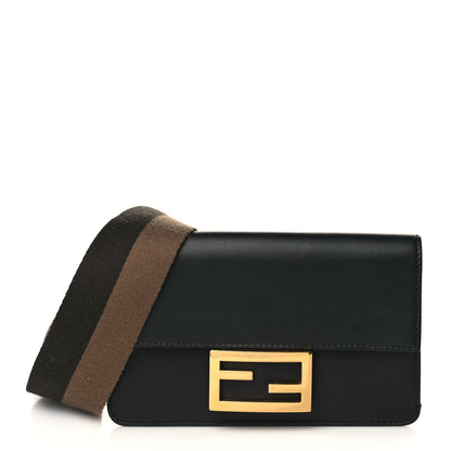 Fendi Vitello King Mini Flat Baguette Black 1 of 9