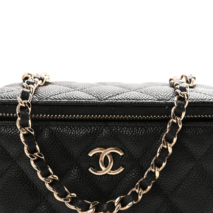 Chanel Caviar Quilted Small Tiny CC Vanity Case With Chain Black 8 of 10