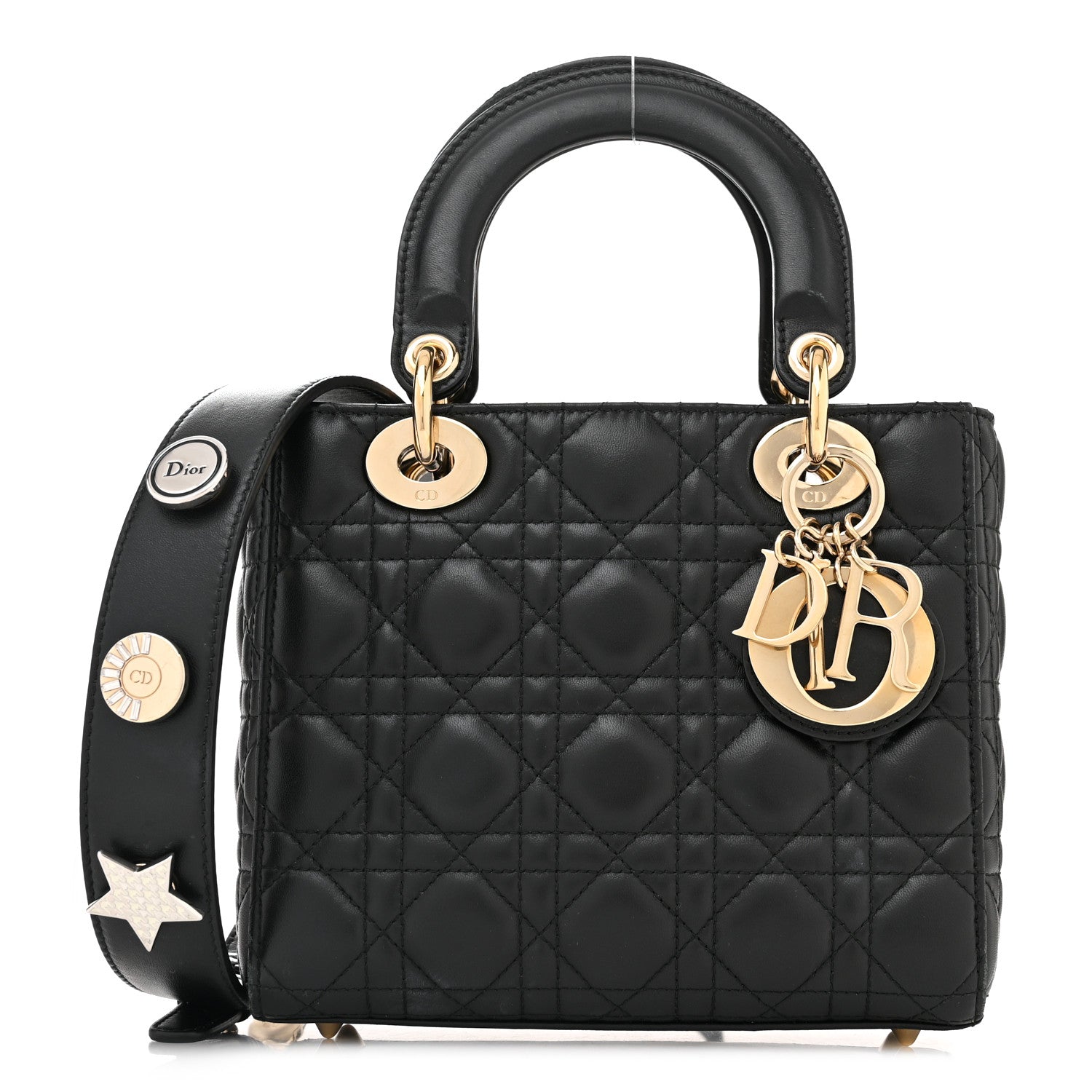 Christian Dior Lambskin Cannage Small Lucky Badges My Lady Dior Black 1 of 16