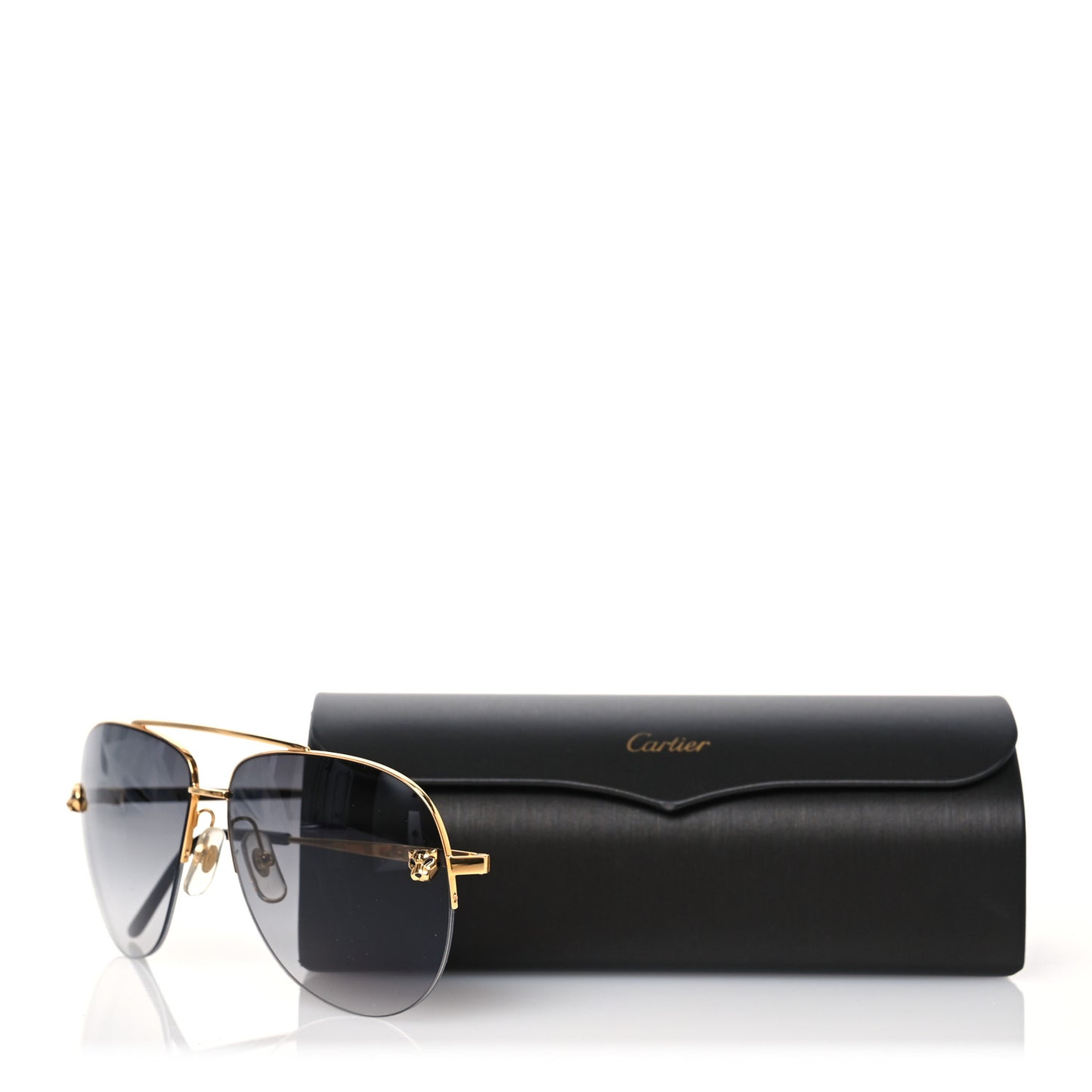 Santos de Cartier Aviator Sunglasses CT0065S Gold Black