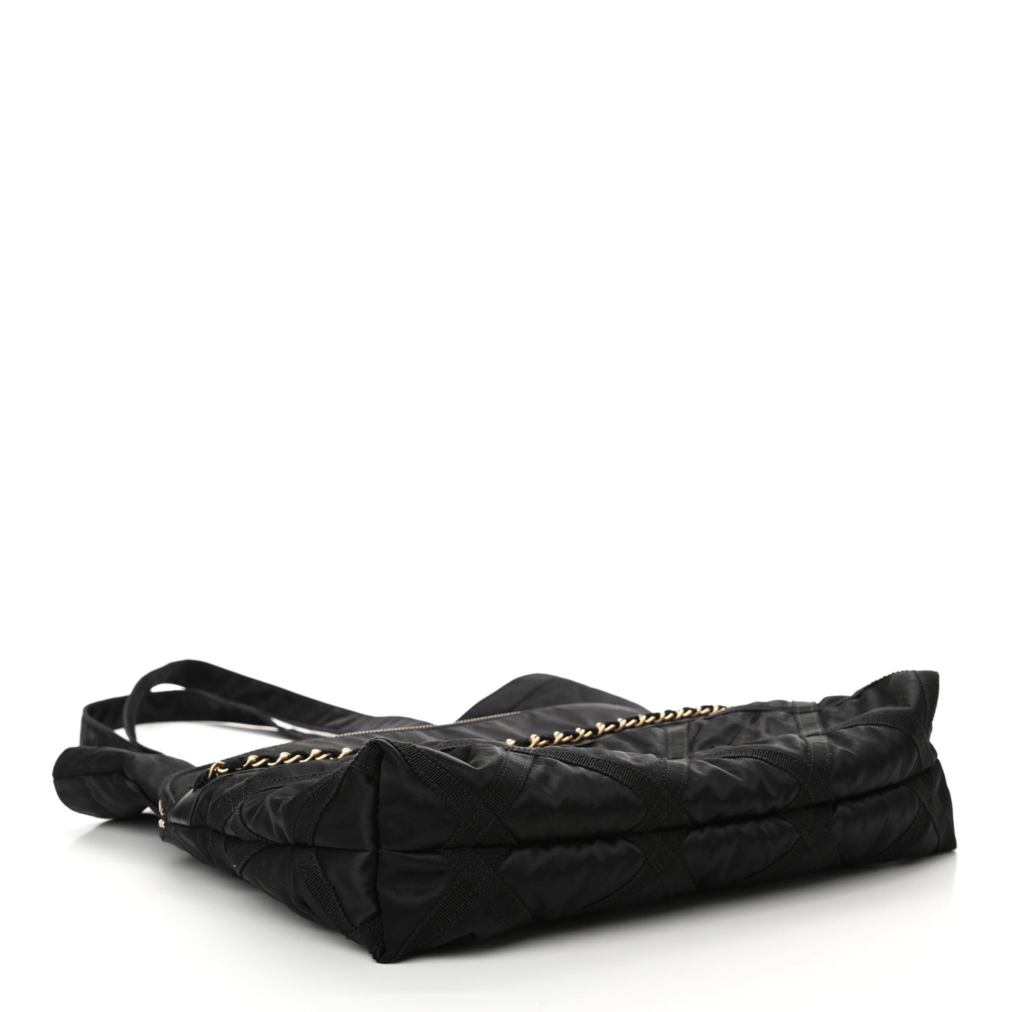 Nylon Grosgrain Large Lifestyle Pouch With Foldable Tote Black