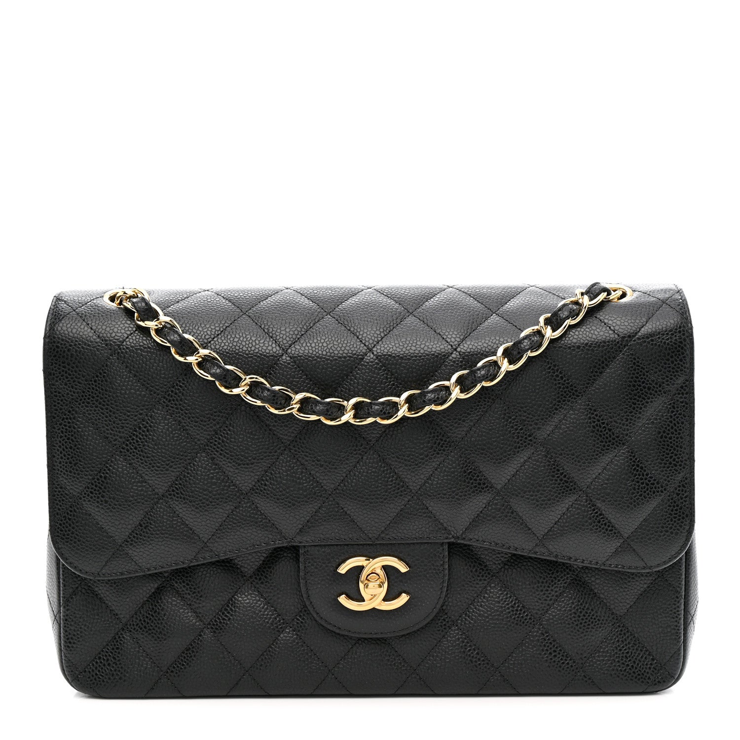 Chanel Caviar Quilted Jumbo Double Flap Black 1 of 12