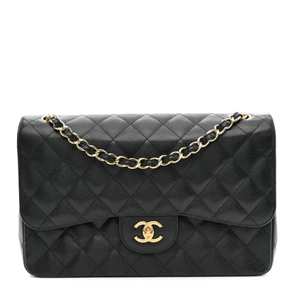 Chanel Caviar Quilted Jumbo Double Flap Black 1 of 12