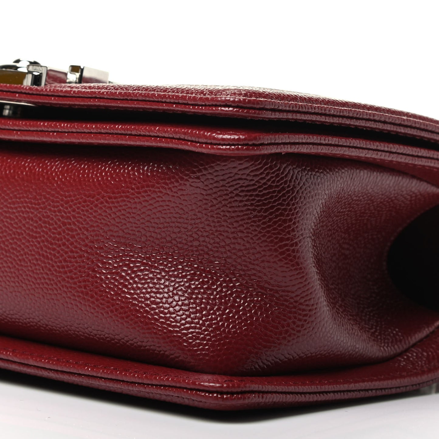 Caviar Chevron Quilted Small Boy Flap Burgundy