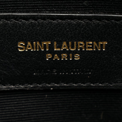 Saint Laurent Grain De Poudre Chevron Monogram Bill Pouch Black 6 of 9