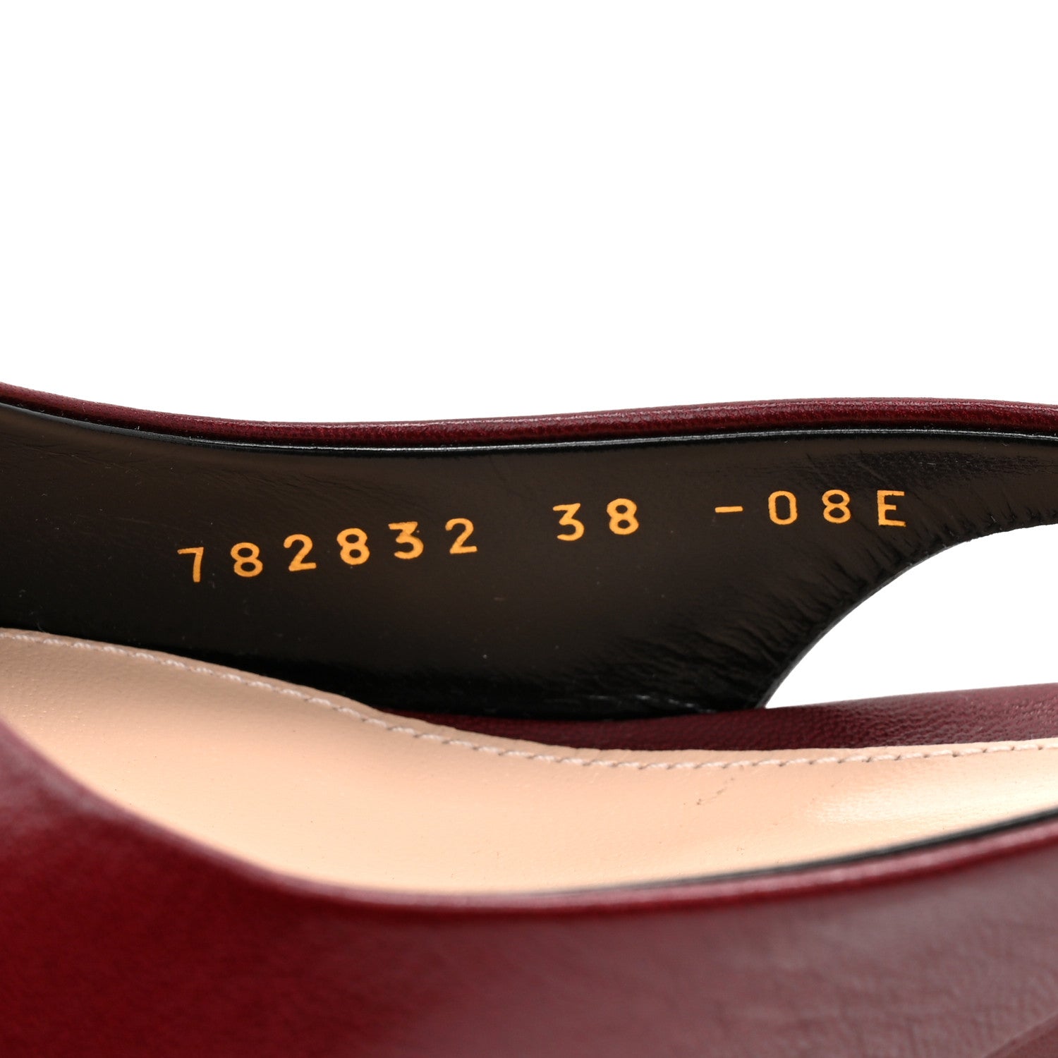 Gucci Malaga Kid Nappa Charlotte Signoria 35mm Slingback Pumps 38 Rosso Ancora 9 of 11