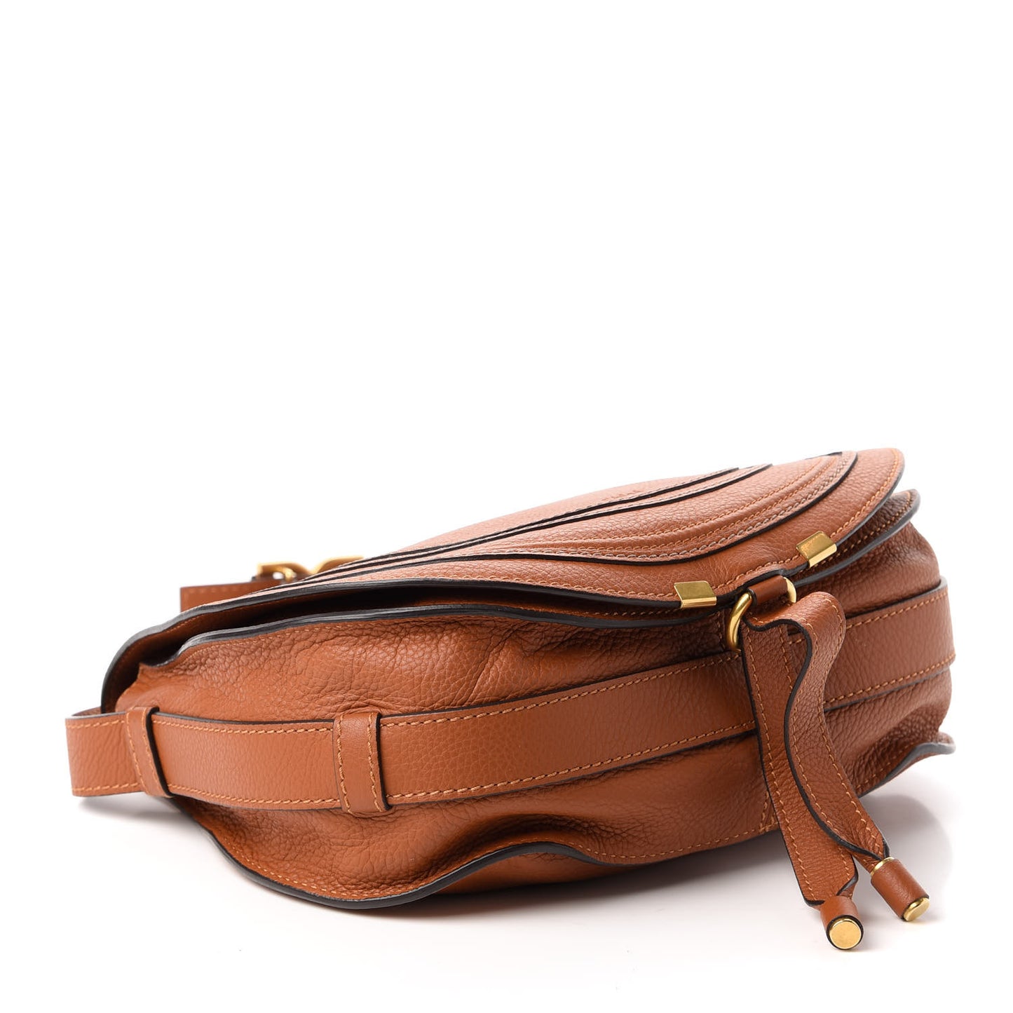 Calfskin Medium Marcie Round Crossbody Bag Tan