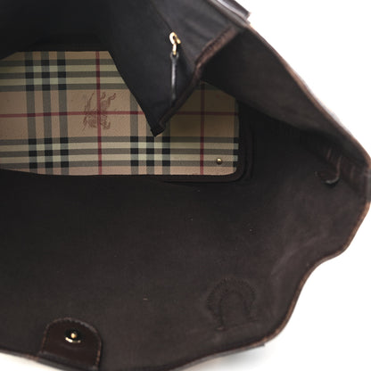 Burberry Haymarket Check Large Nick Tote Chocolate 5 of 12