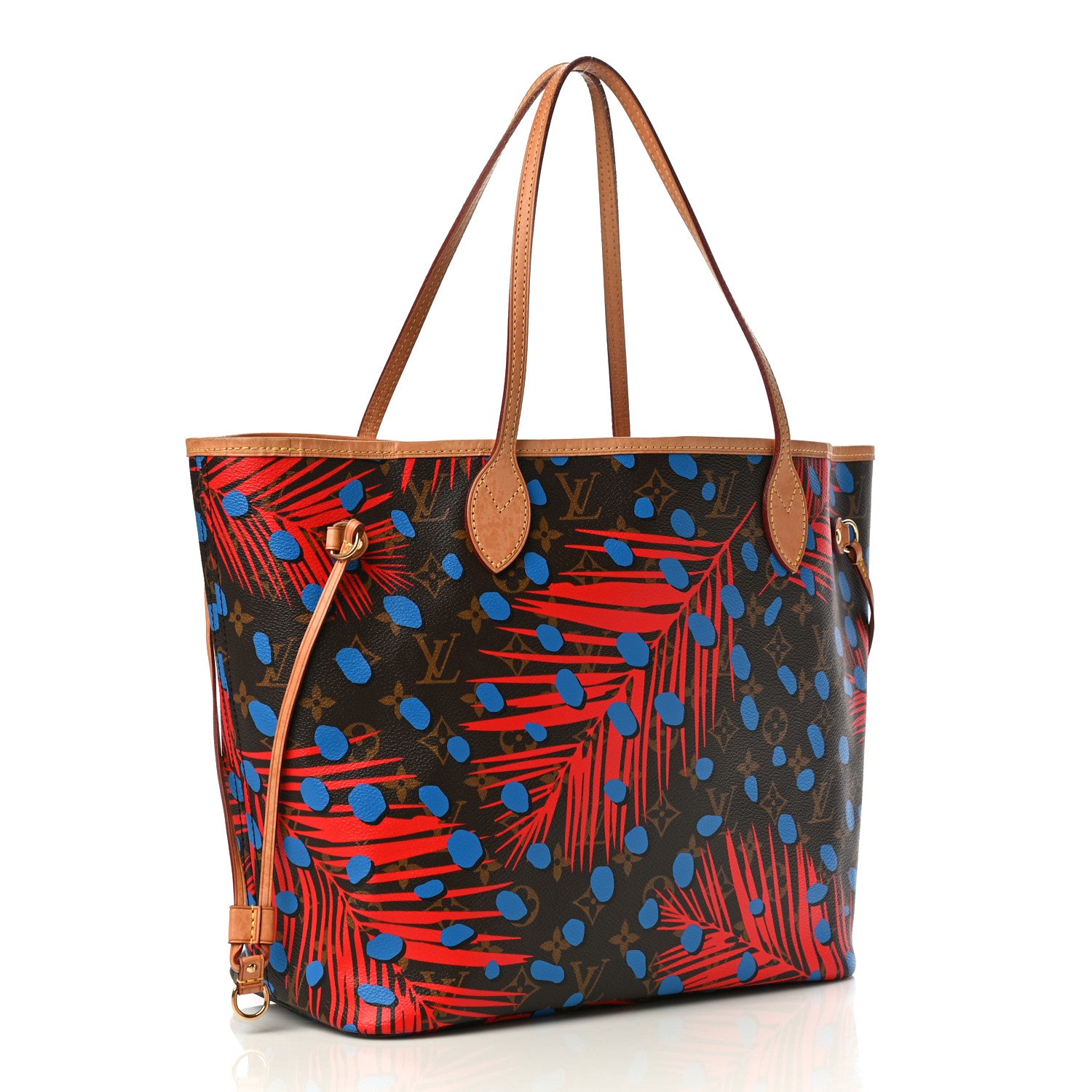 Louis Vuitton Monogram Jungle Dots Neo Neverfull MM Coquelicot Denim 3 of 15