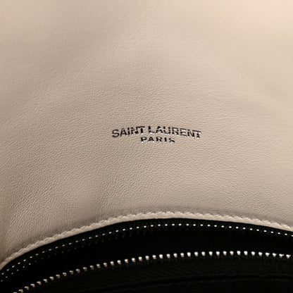 Saint Laurent Lambskin Quilted Medium Loulou Puffer Monogram Chain Satchel Crema Soft 6 of 9