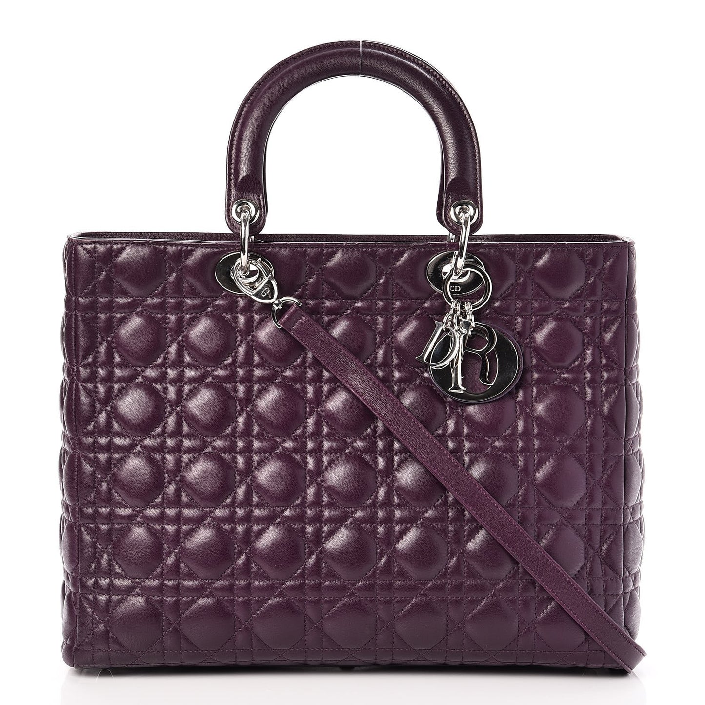 Lambskin Cannage Large Lady Dior Purple