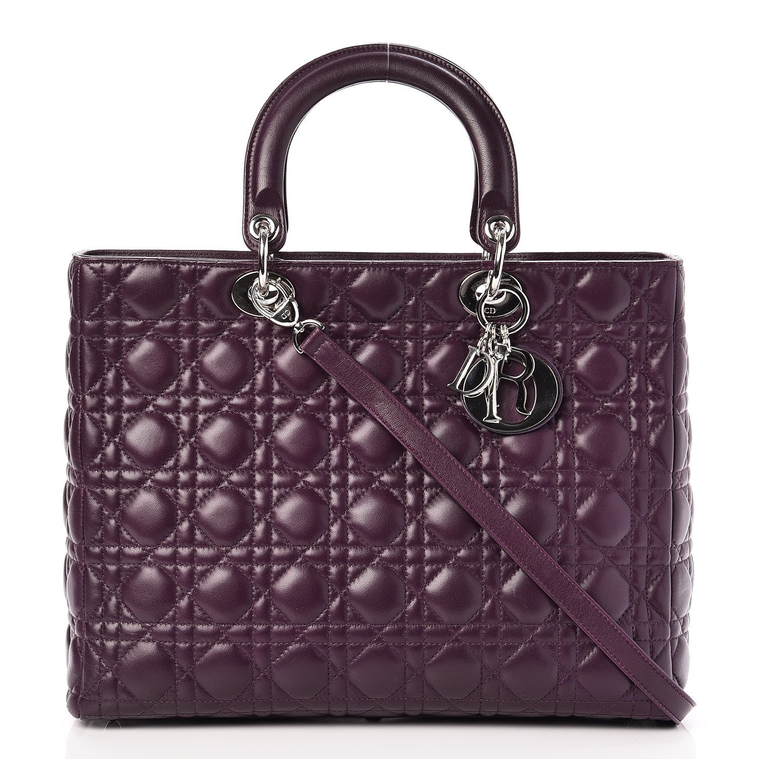 Christian Dior Lambskin Cannage Large Lady Dior Purple 2 of 34