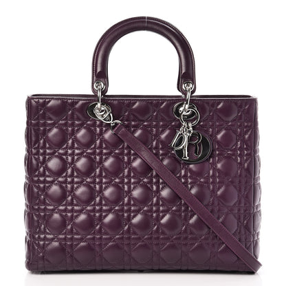 Christian Dior Lambskin Cannage Large Lady Dior Purple 2 of 34