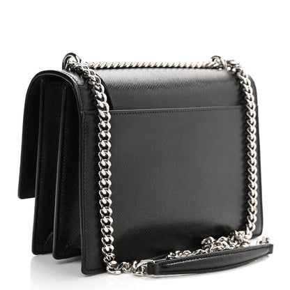 Saint Laurent Coated Bark Calfskin Medium Monogram Sunset Black 3 of 8