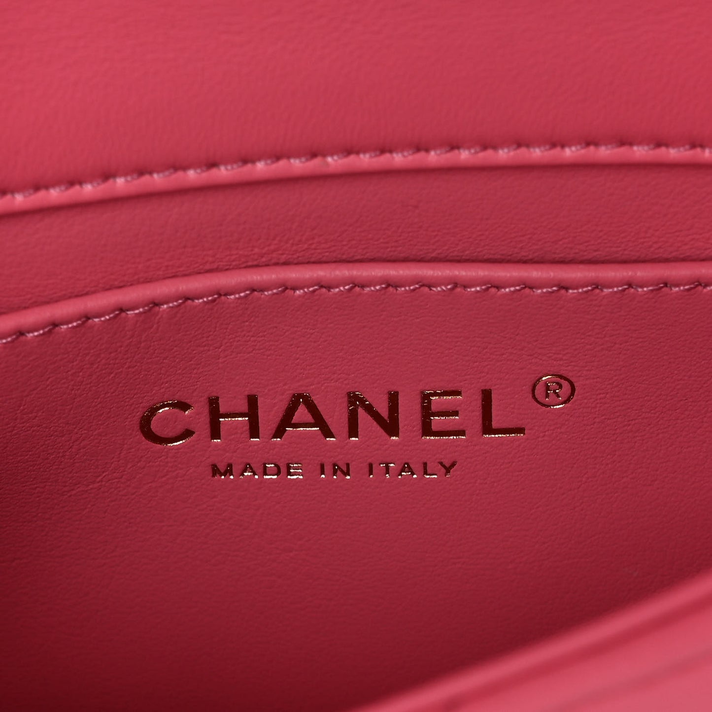 Lambskin Enamel Quilted Pending CC Mini Square Flap Pink