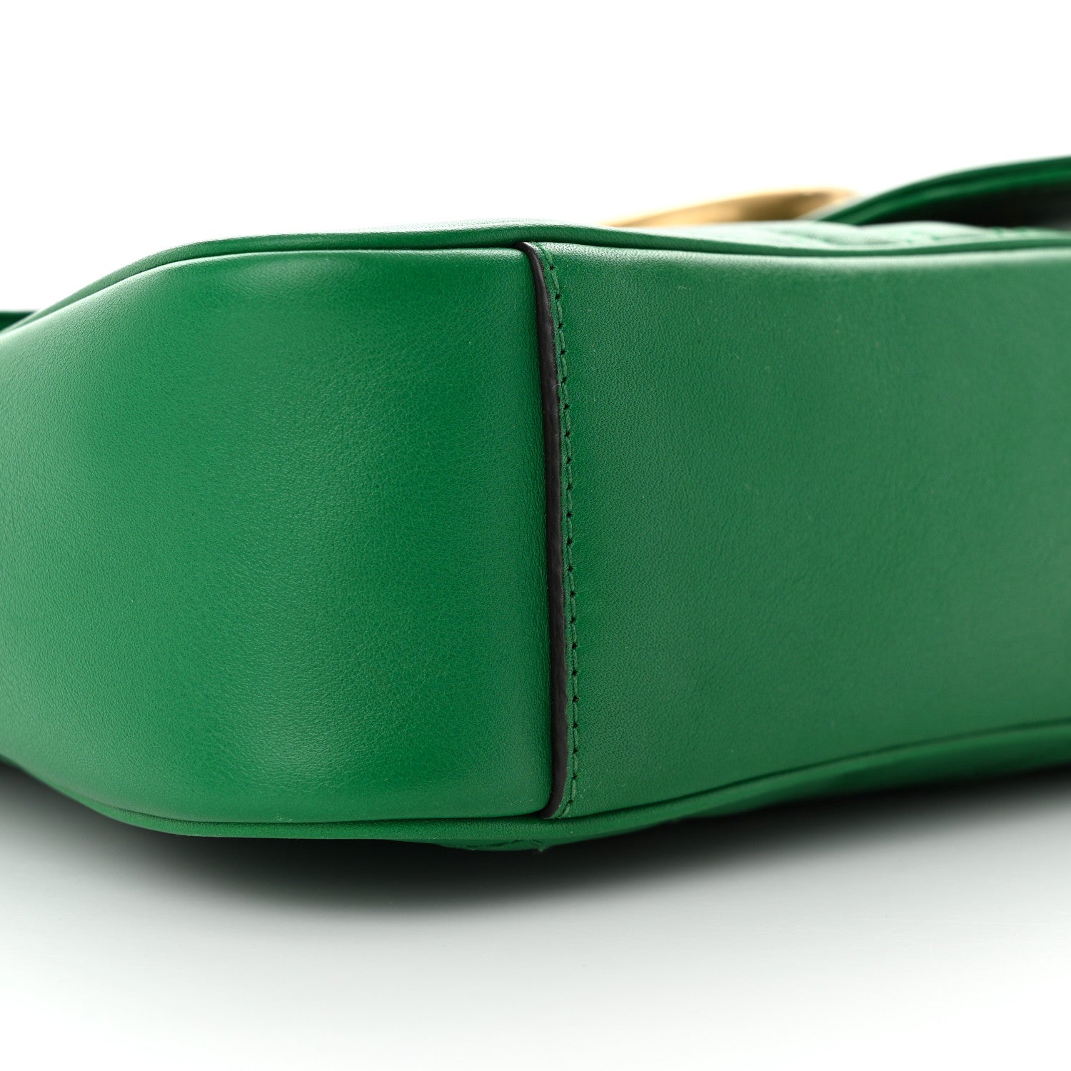 Gucci Calfskin Matelasse Medium GG Marmont Shoulder Bag Emerald Green 9 of 10