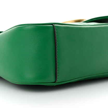 Gucci Calfskin Matelasse Medium GG Marmont Shoulder Bag Emerald Green 9 of 10