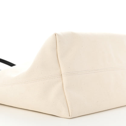 Balenciaga Cotton Canvas Calfskin Cities Paris Jumbo Small Tote Bag White 9 of 10
