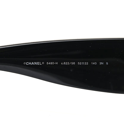 Chanel Acetate Pearl Rectangle Sunglasses 5480-H Black 5 of 7