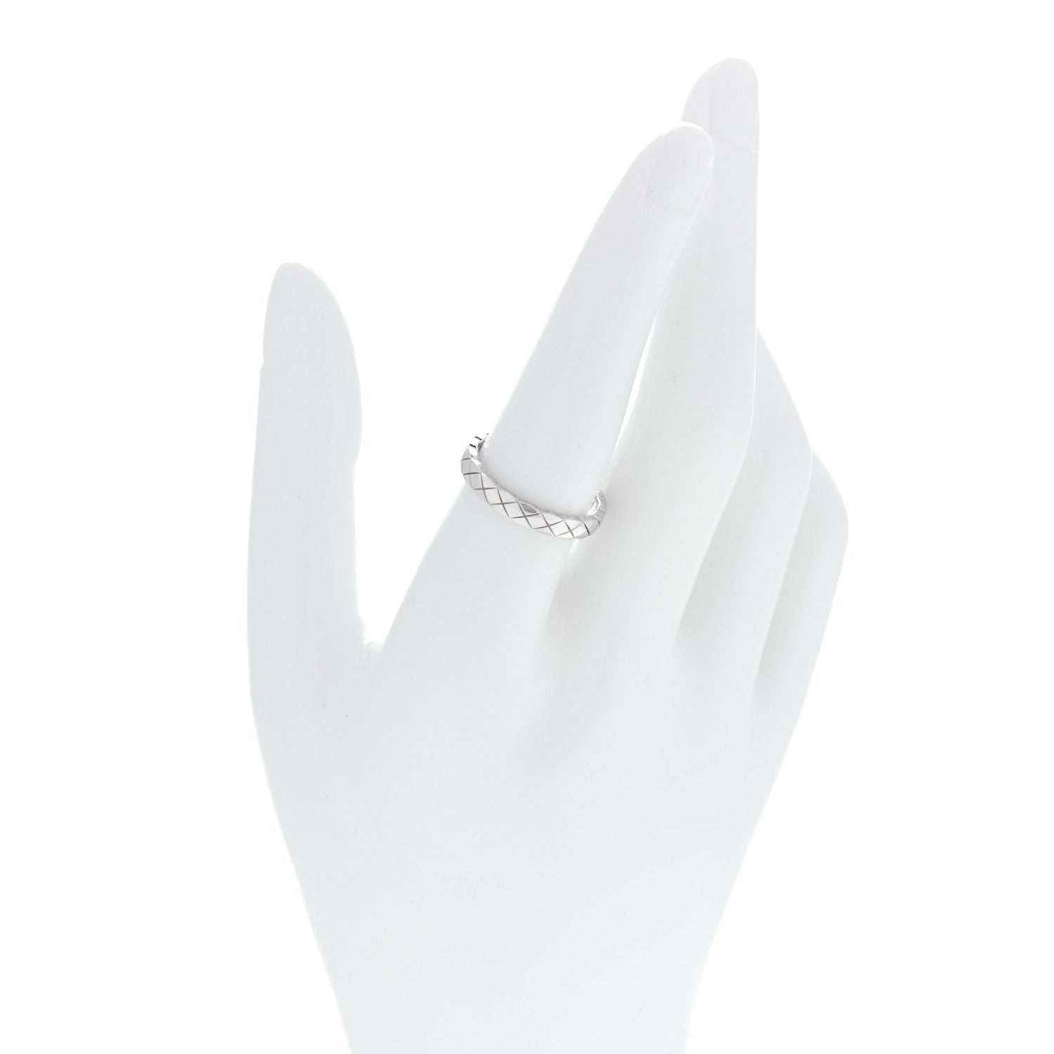 Chanel 18K White Gold Mini Coco Crush Ring 57 8 2 of 4