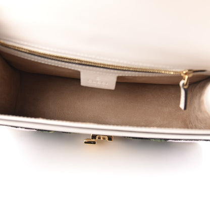 Gucci Calfskin Embroidered Small Sylvie Shoulder Bag White 5 of 13
