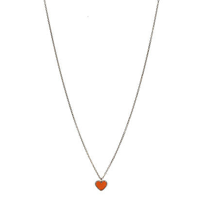 Van Cleef & Arpels 18K Rose Gold Carnelian Sweet Alhambra Heart Pendant Necklace 1 of 7
