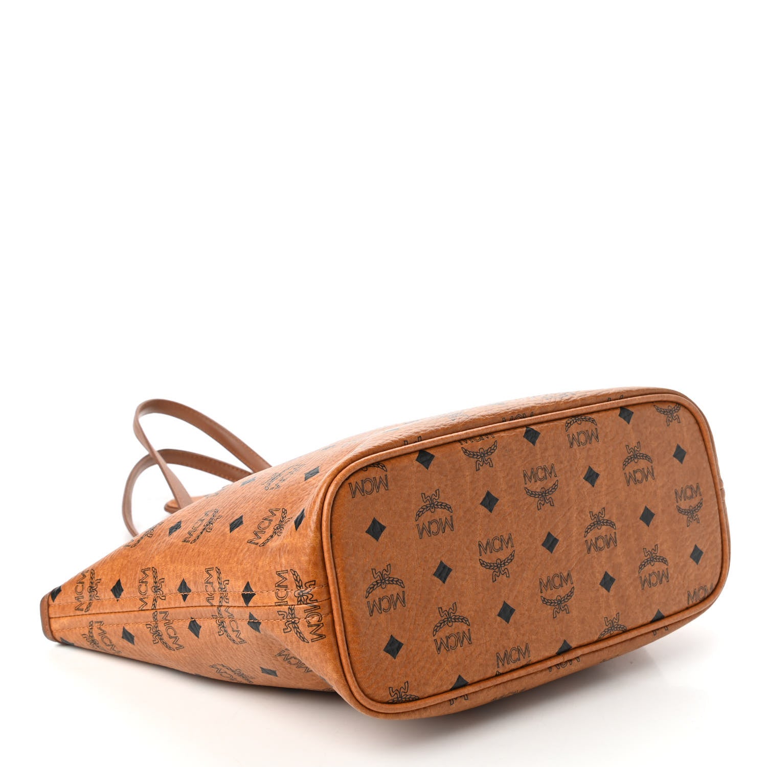 MCM Visetos Dog Bone Shopper Tote Cognac 4 of 9