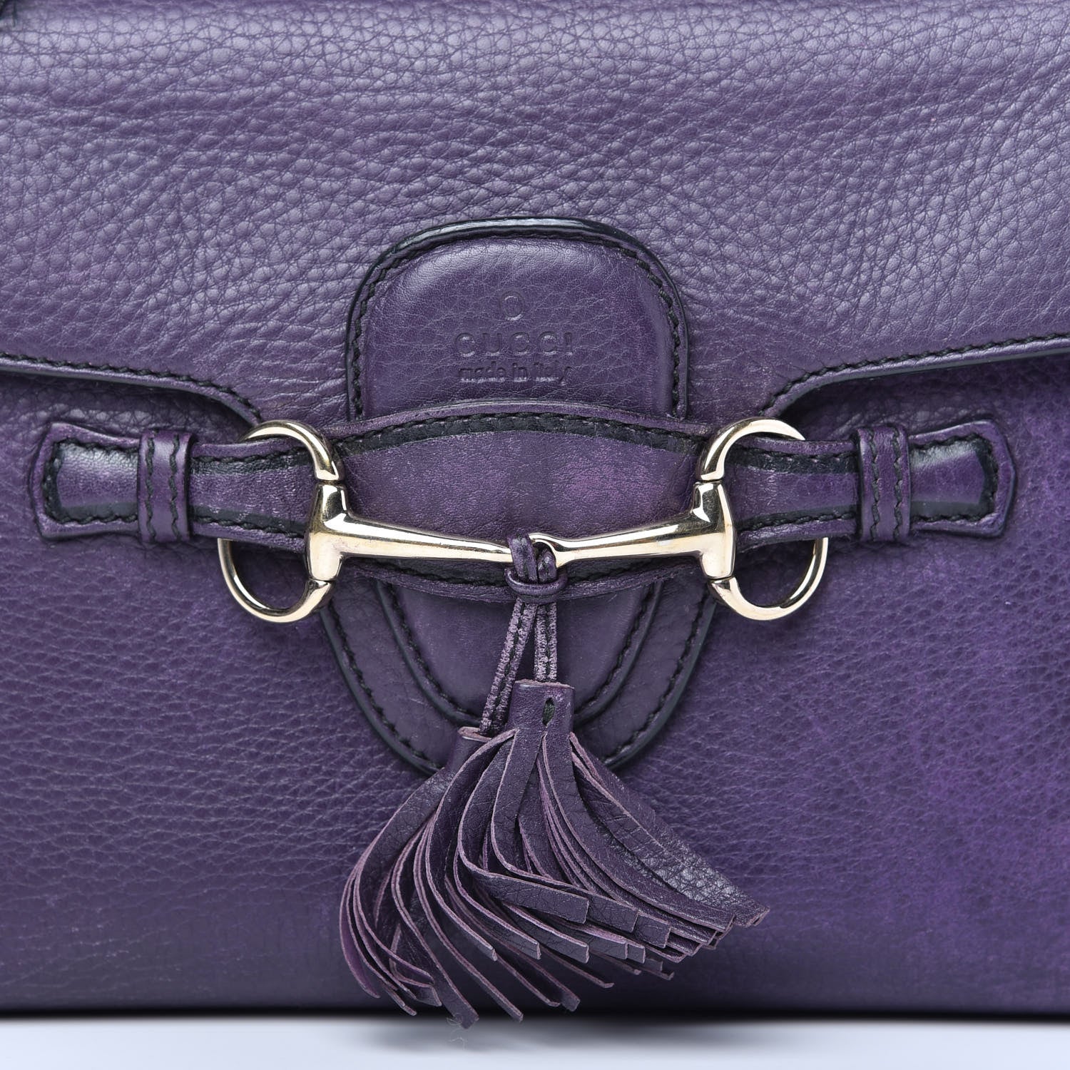 Gucci Pebbled Calfskin Medium Emily Chain Shoulder Bag Purple 10 of 14