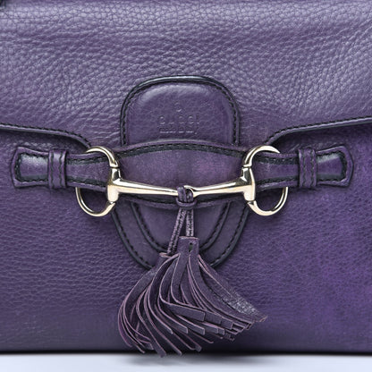 Gucci Pebbled Calfskin Medium Emily Chain Shoulder Bag Purple 10 of 14