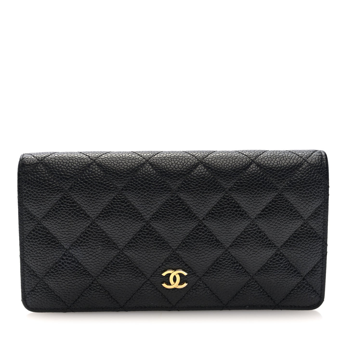 Caviar Quilted Yen Wallet Black