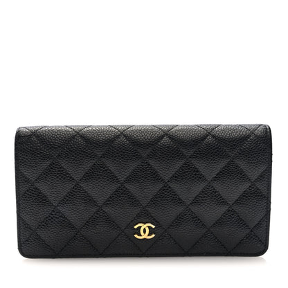 Chanel Caviar Quilted Yen Wallet Black 1 of 8