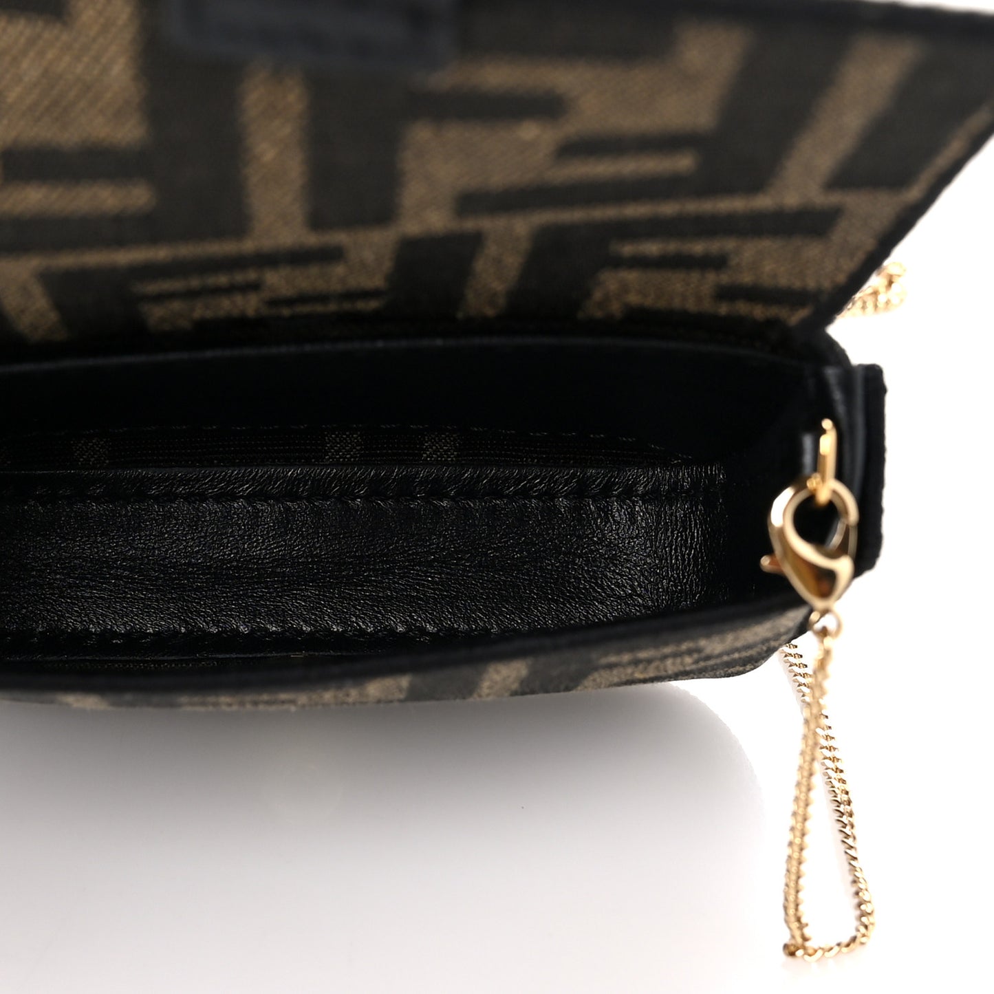 Fabric Jacquard FF 1974 Nano Baguette Charm Tobacco Moro Black