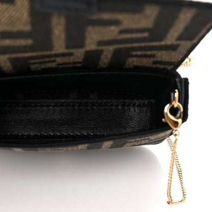 Fendi Fabric Jacquard FF 1974 Nano Baguette Charm Tobacco Moro Black 5 of 8