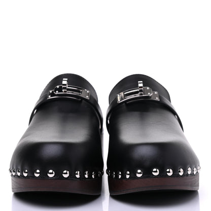 Hermes Calfskin Carlotta Mules 38 Black 2 of 8