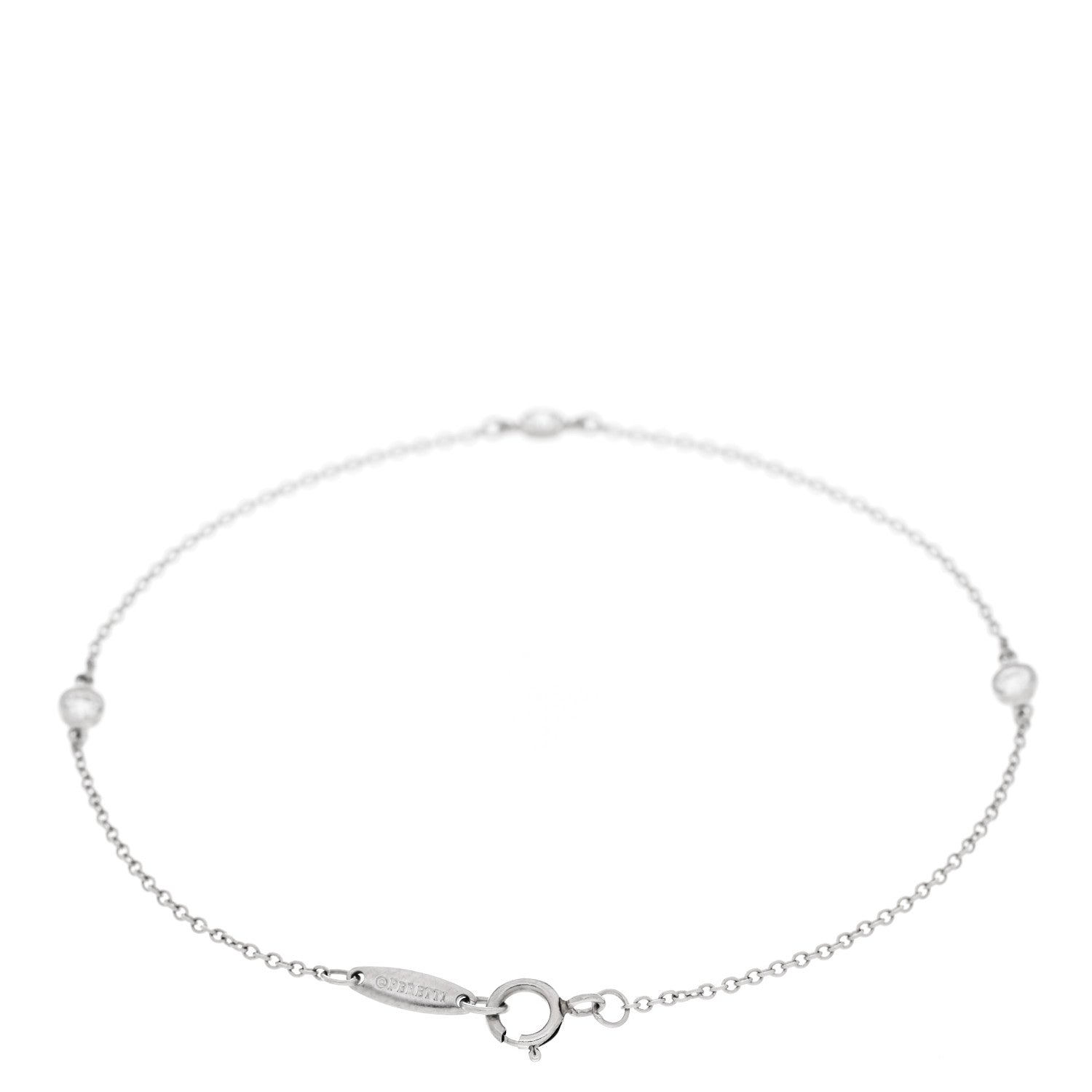 Tiffany Platinum Diamond .15ctw Elsa Peretti Diamonds by the Yard Station Bracelet 2 of 5