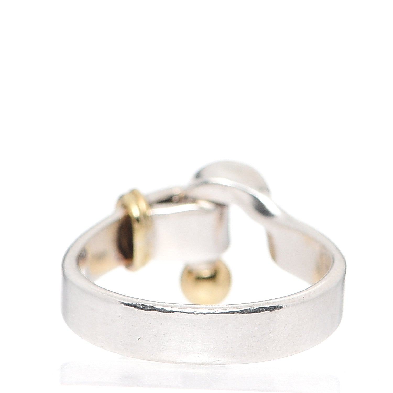 Tiffany Sterling Silver 18K Yellow Gold Hook Ring 53 6.25 3 of 4