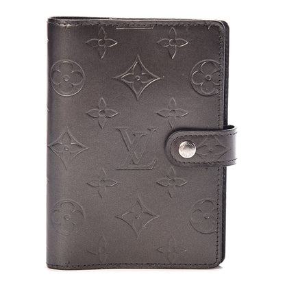 Louis Vuitton Mat Monogram Small Ring Agenda Cover Black 1 of 11
