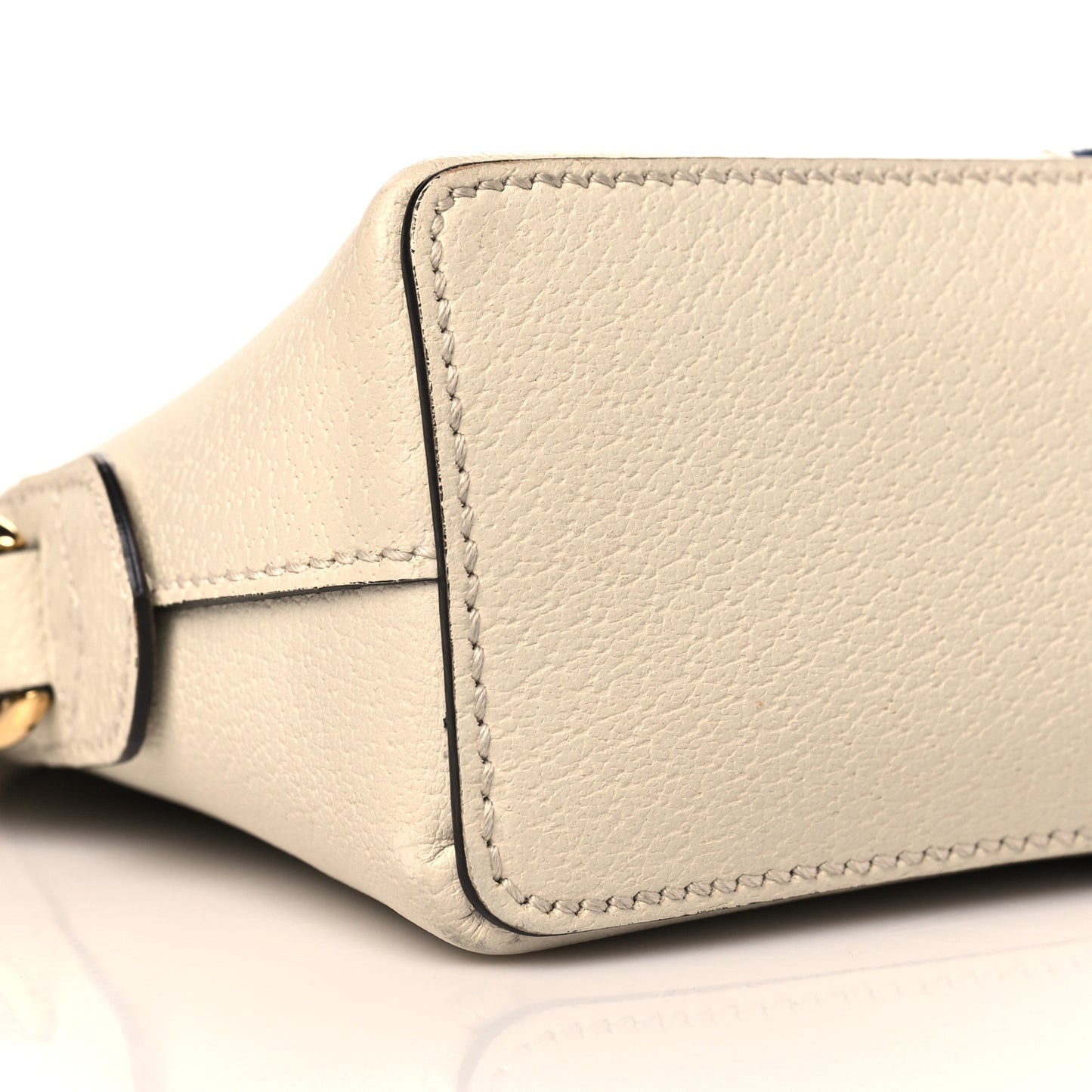 Textured Dollar Calfskin Web Small Ophidia Dome Shoulder Bag Mystic White