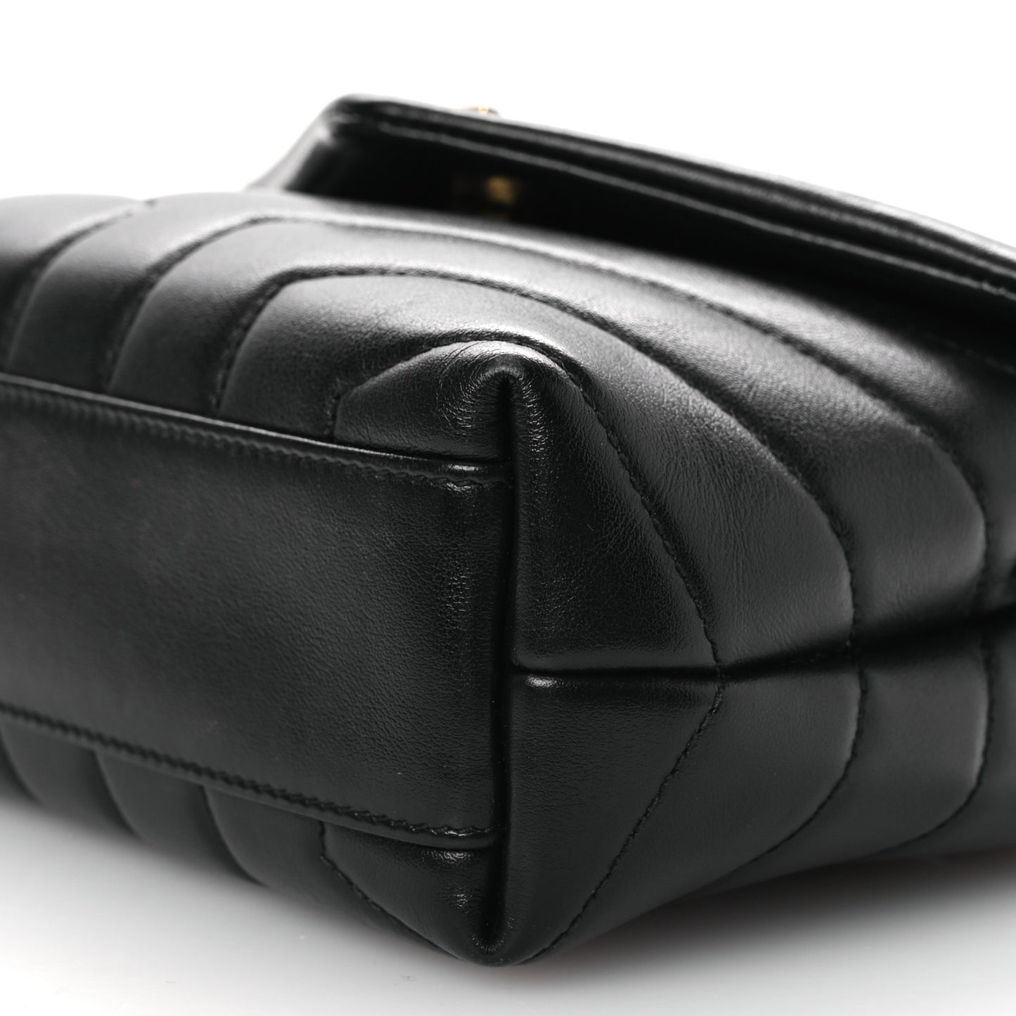 Calfskin Y Quilted Monogram Toy Loulou Crossbody Bag Black