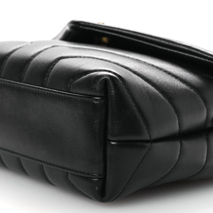 Saint Laurent Calfskin Y Quilted Monogram Toy Loulou Crossbody Bag Black 10 of 15