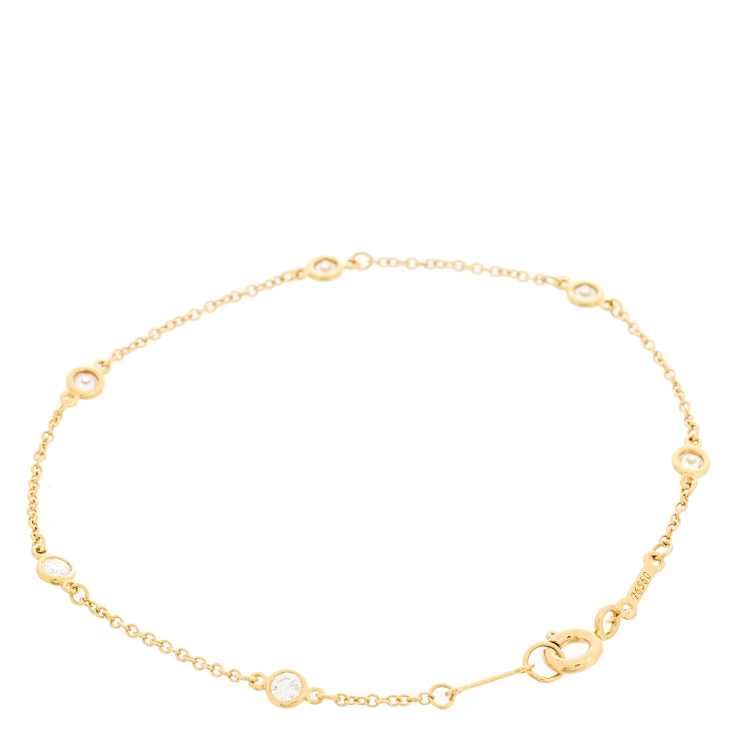 18K Yellow Gold Diamond .30ctw Elsa Peretti Diamonds by the Yard Station Bracelet