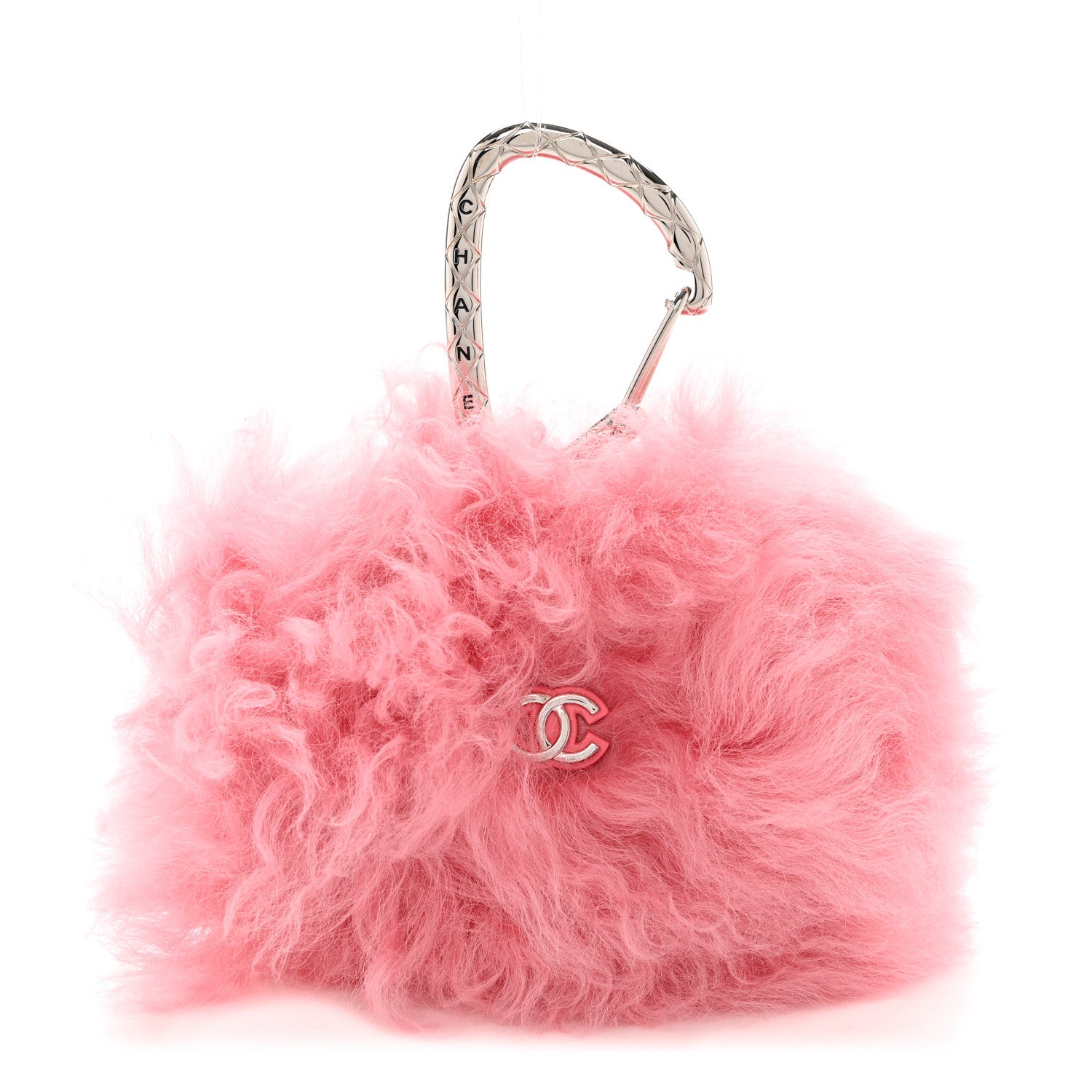 Chanel Shearling Lambskin CC Hook Card Holder Pink 1 of 8