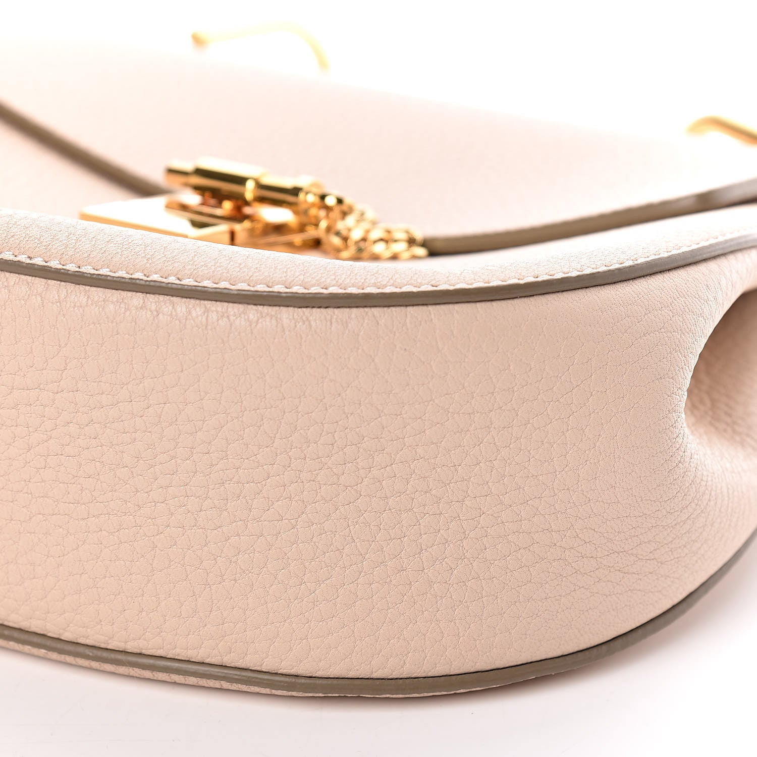 Chloe Grained Lambskin Drew Shoulder Bag Cement Pink 8 of 9