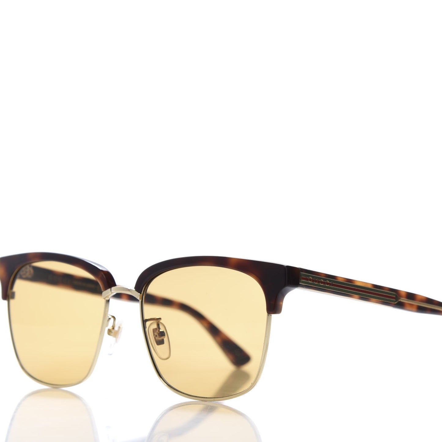Acetate Square Frame Web Sunglasses GG0382S Tortoise