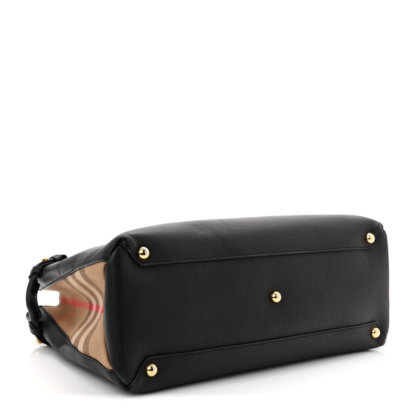 Derby Calfskin House Check Large Banner Tote Black