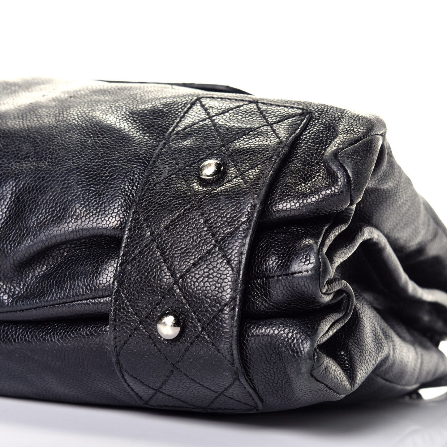 Glazed Caviar Pocket In The City Tote Black