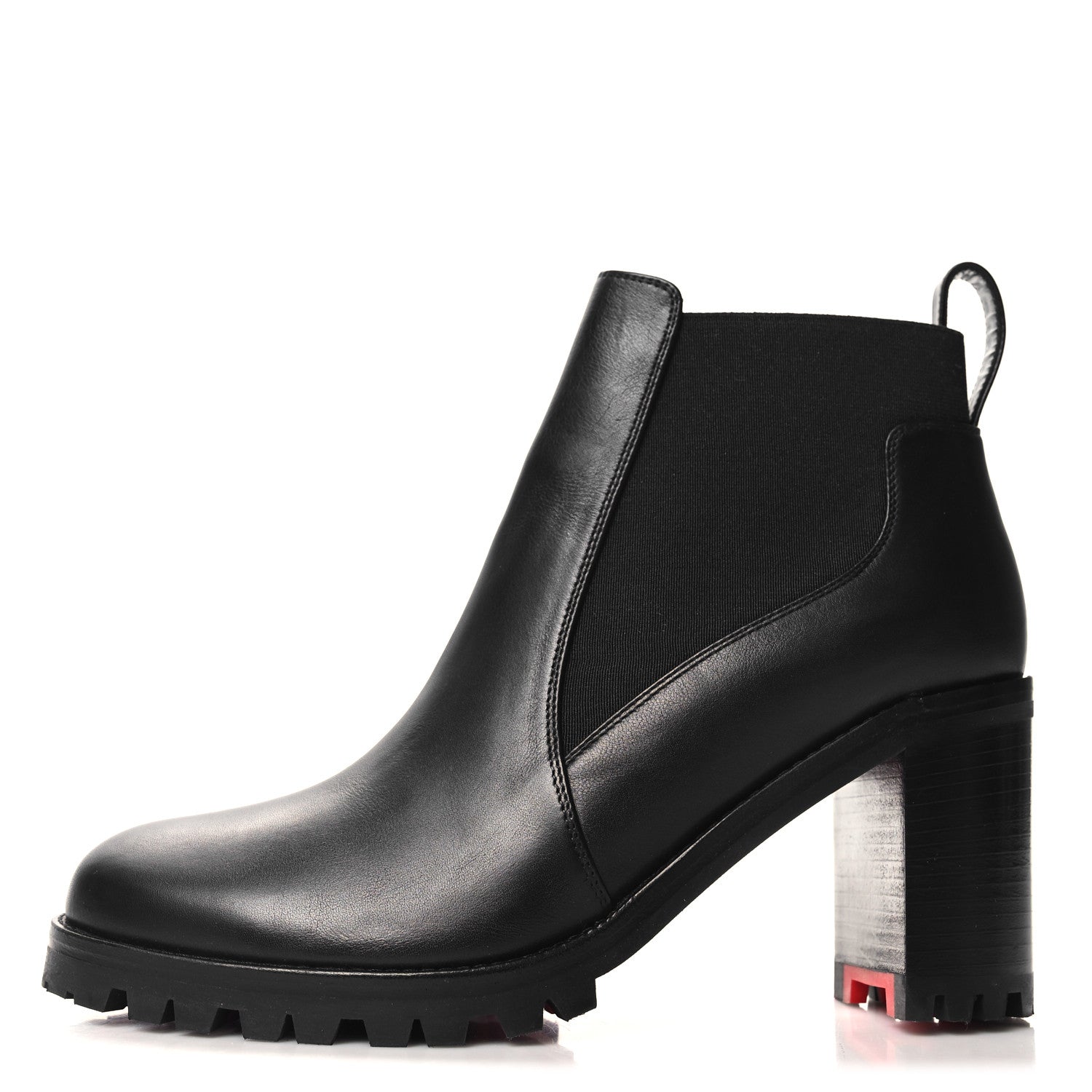 Christian Louboutin Calfskin Marchacroche 70 Chelsea Boots 37.5 Black 1 of 8