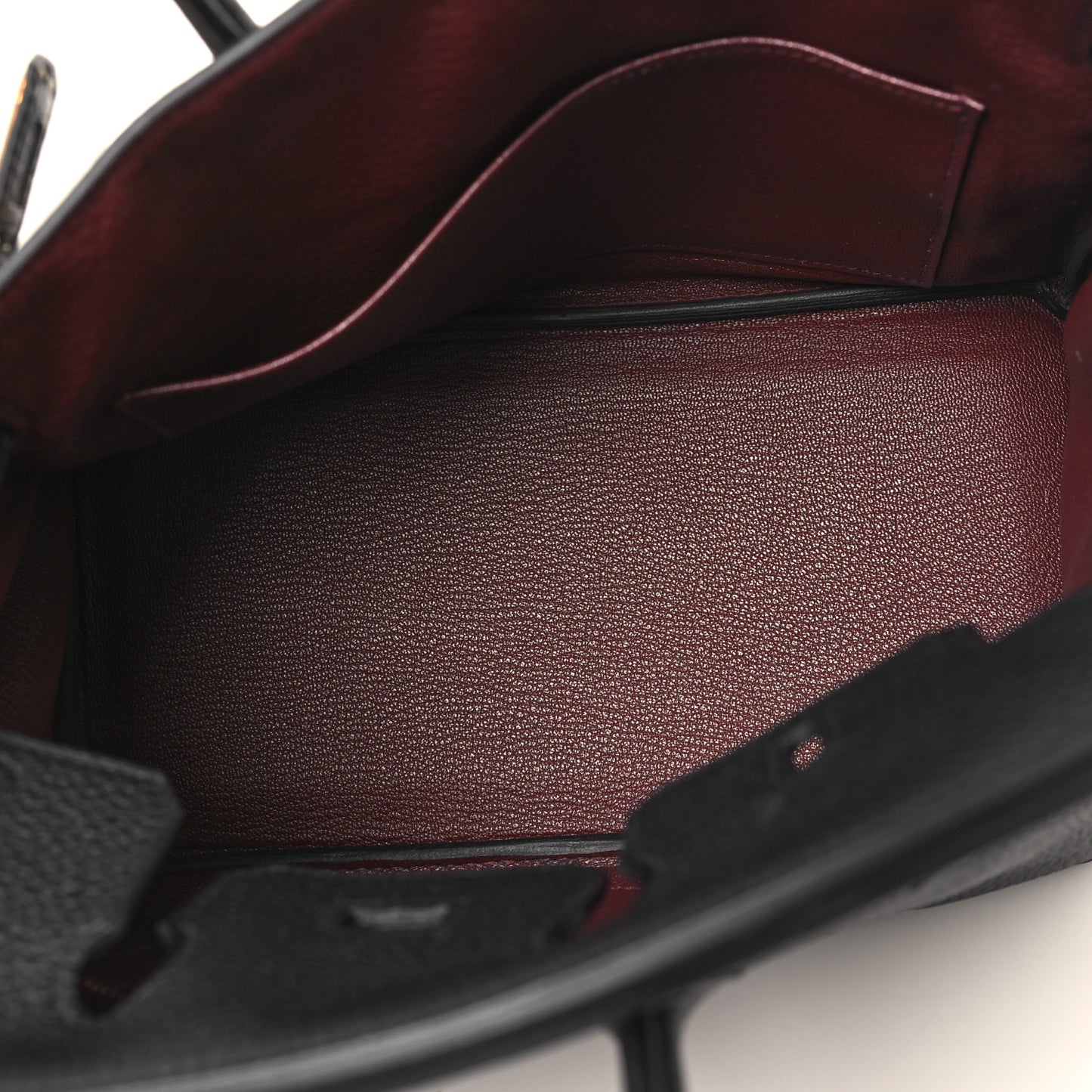 Togo Horseshoe Birkin 25 Black Bordeaux