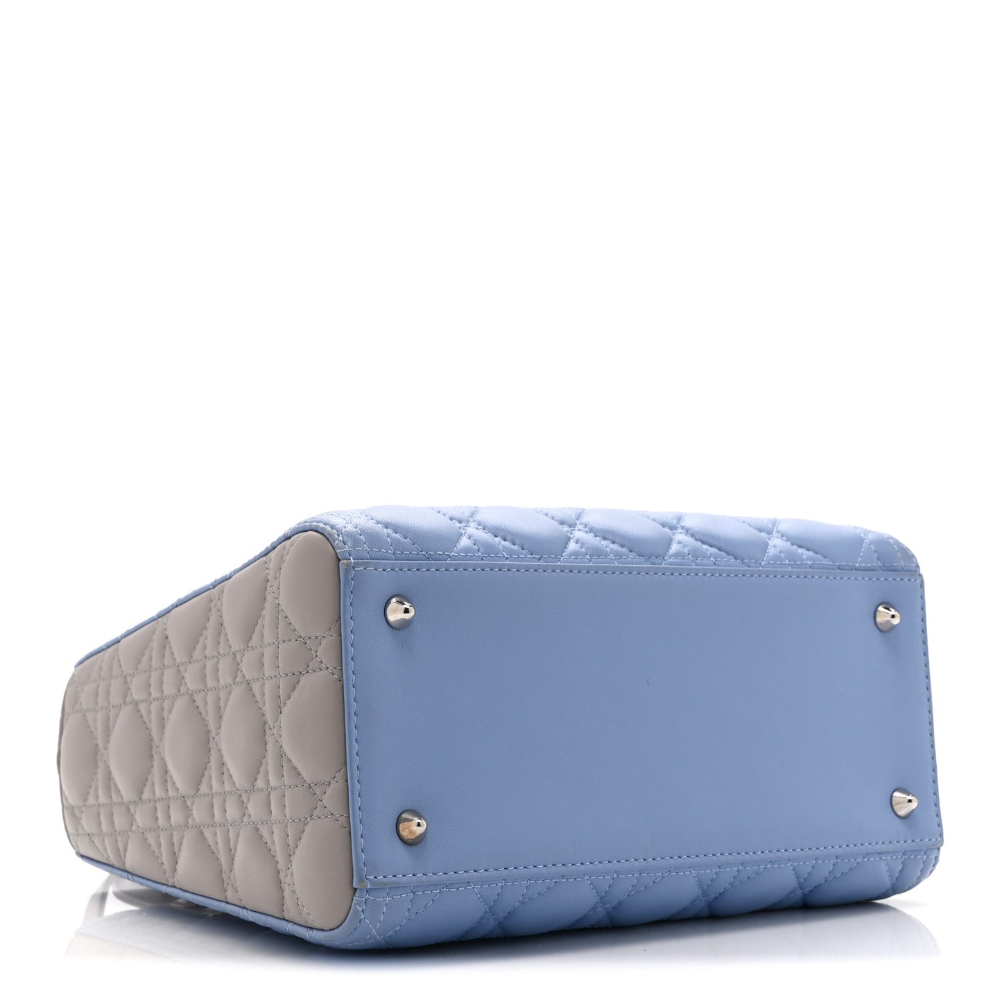 Lambskin Cannage Medium Bi-Color Lady Dior Blue Gray