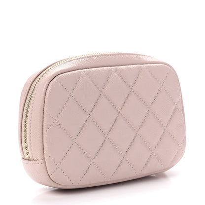 Chanel Caviar Quilted Small Curvy Pouch Cosmetic Case Light Pink 3 of 9